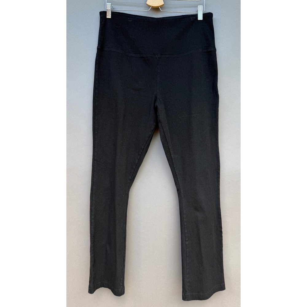 Lysse Black Denim Leggings 1X Plus Size High Waist Pockets Stretch Cotton Blend